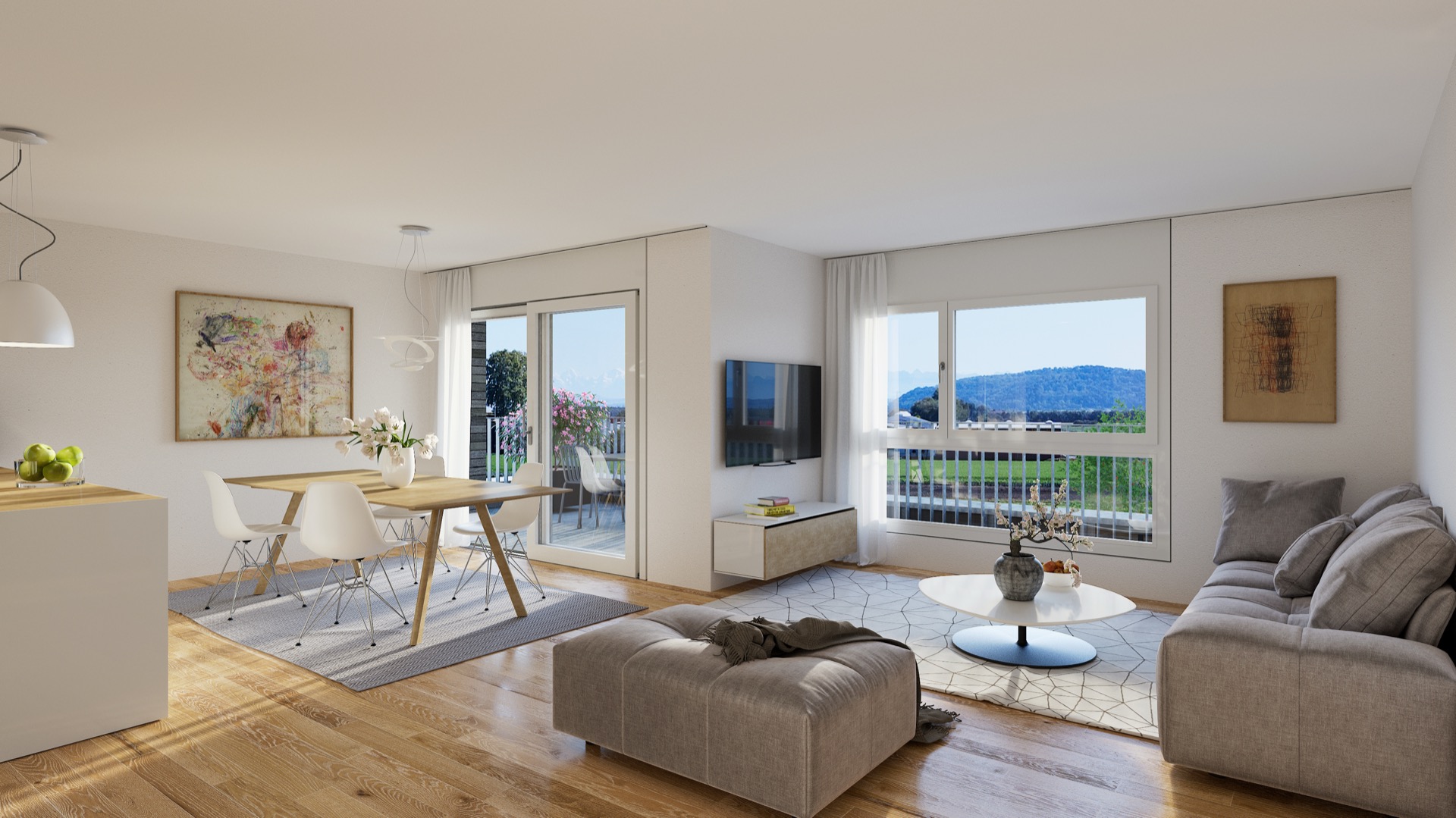 Attique — Séjour et accès terrasse